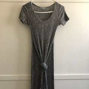 Ribbed-Knitted Long Side Slit Top